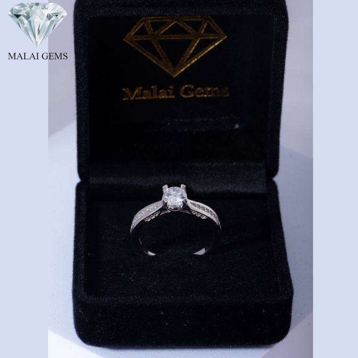 malai-gems-แหวนเพชร-เงินแท้-925-เคลือบทองคำขาว-ประดับเพชรสวิส-cz-รุ่น-071-2r35012-แถมกล่อง-แหวนเงินแท้-แหวนเงิน-แหวน