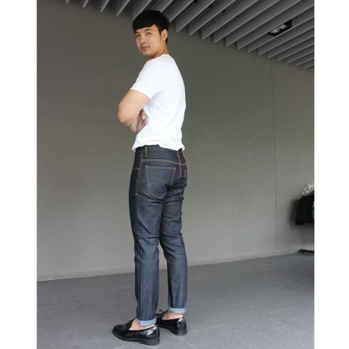 golden-zebra-jeans-กางเกงยีนส์ชายญี่ปุ่นสีกรมท่าขาเดฟ