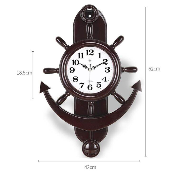 นาฬิกาสมอ-23563s-wall-clocks-classic-ship-rudder-นาฬิกาแขวนผนังทรงสมอเรือสุดคลาสสิก-ไม่มีเสียงรบกวน-ตัวหนังสือชัดเจน