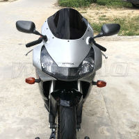 【♕】 beads.and.accessories Double Bubble กระจกหน้ารถกระจกหน้ารถสำหรับ2002 2003 Honda CBR900RR CBR954RR CBR 900 954 RR 02 03 Fireblade สีดำ