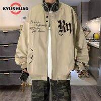 KYUSHUAD ชุดทำงานลำลองของผู้ชาย Jaket Baseball คู่แจ็กเก็ตพิมพ์ลายอินเทรนด์