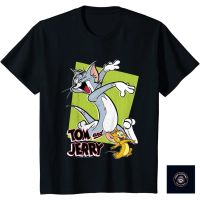 เสื้อยืดพิมพ์ลายprintingเสื้อยืด พิมพ์ลาย Tom And Jerry สีเขียว สไตล์เรโทร สําหรับเด็กผู้ชาย และเด็กผู้หญิง อายุ 1-12 ปี