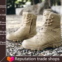 （Free shipping）2021 Tactical Boots Combat Military Tactical COMBAT BOOTS Military Boots for Men Military Boots Men Combat Boots Men Waterproof Outdoor Hiking Motorcycle Boots Genuine Black Leather Leather Boots