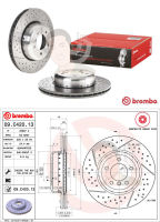 D09 C420 13 จานเบรค ล้อ F (ยี่ห้อ BREMBO) รุ่น HC BMW E90/91/92/93 Drilled/Groove ปี2005-2011