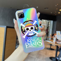 Volans For Realme C11 C30 C53 C33 C55 Narzo N53 Anime (บน Piec) เคสโทรศัพท์สลายเลเซอร์ลายการ์ตูนลูฟี่สายรุ้งใสขอบบางเฉียบ TPU นุ่มมากเคสกันกระแทกมีสีสันบัตรเลเซอร์ในตัวฝาครอบ