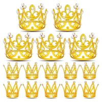 15Pcs Crown Cake Topper Birthday Mini Crown Headwear Crown Decorations Mini Baby Cupcake Crowns for Flower Arrangements Cupcake Baby Shower Wedding Decor