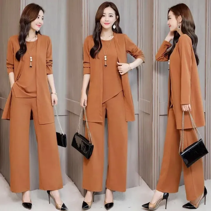 ☁ SUHA 40-75KG 3 in 1 square pants terno business casual attire office  outfit for