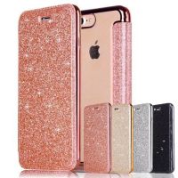 Luxury Glitter Leather Flip Wallet Case For iPhone 14 13 12 11 Pro XS Max XR X 7 8 Plus 6s Plus SE2020 Clear Bling Back TPU Case