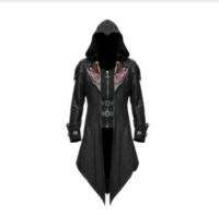 Assassins Creed Cosplay Adult Man Woman Streetwear Hooded PU Jackets Outwear Costume Edward Assassins Creed Halloween Costume