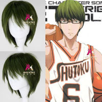 อะนิเมะญี่ปุ่น Kurokos ตะกร้าวิกผมสีเขียว Kuroko ไม่มี Basuke Midorima Shintaro สีเขียวตรงวิกผมการ์ตูนบทบาทเล่นผมวิกผมหมวก