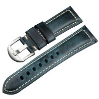 Suitable For 20mm 22mm 23mm 24mm Universal Vintage Genuine Leather strap Blue Wrist Watch Band Strap