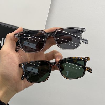 Leopard Dark Green Square Sunglasses Man  Shades Male Sun Glasses Brand Designer  Travel Vintage Oculos De Sol Cycling Sunglasses