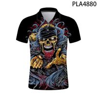 2023 Skull 3D Printing Mens Polo Shirts Short Sleeve Summer Casual Women Tee Shirt Plus Size Loose lcNa 3D printing Polo