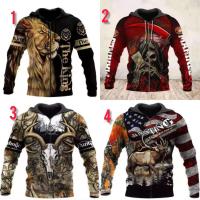 Fashion 3D Animal print hoodie men jacket with zipper