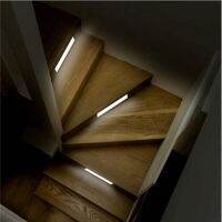 hyfvbujh▤✙☌ Hand Sweep Sensor Stairs Wall Lamp USB Charging Ultra-thin Tube Cabinet Lights Closet Corridor Night