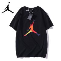 JORDAN T- เสื้อ 2023 ฤดูใบไม้ผลิใหม่สีห้อยโหนพิมพ์ผ้าฝ้ายผู้ชายและผู้หญิงแขนสั้นเสื้อยืดคู่รักสีดำสีขาวเสื้อแฟชั่นเรียบง่า