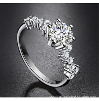 [COD] แหวนเพชร Moissanite เลียนแบบเครื่องประดับแคลิฟอร์เนีย 925 เงินชุบทองคำขาว 1 แหวนข้อเสนอเพชรกาแล็กซี่กะรัตหกกรงเล็บ