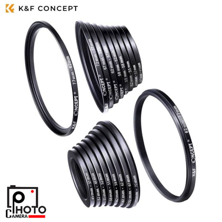 Kandf 18 In 1 Lens Filter Ring Adapters Kit Step Up Rings 9pcs And Step