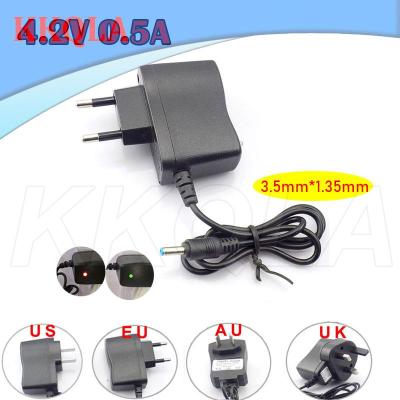 QKKQLA Power Adapter AC To DC 4.2V 0.5A 500ma 3.7V 18650 Battery Torch Headlight Charging Supply 3.5mmx1.35mm Plug Charger