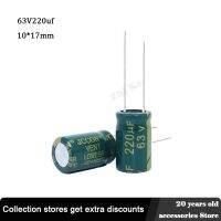 20pcs 63V 220UF 10 * 17 mm low ESR Aluminum Electrolyte Capacitor 220 uf 63 V Electric Capacitors High frequency 20%