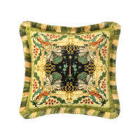 DUNXDECO Retro Cushion Cover Decorative Pillow Case Green Jungle Monkey Garden Flora Soft Velvet Sofa Chair Bedding Coussin