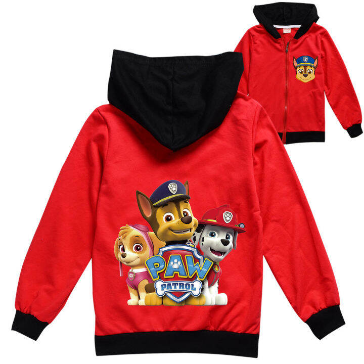 paw-patrol-ผ้าฝ้าย-เสื้อฮู้ดโพลีเอสเตอร์-เสื้อคาร์ดิแกนเสื้อคลุมแบบมีซิปเสื้อผ้าเด็ก2ชิ้นชุดเด็กผู้ชายแขนยาวฤดูใบไม้ผลิฤดูใบไม้ร่วงแจ็คเก็ตเด็กผู้ชายเด็กผู้หญิง