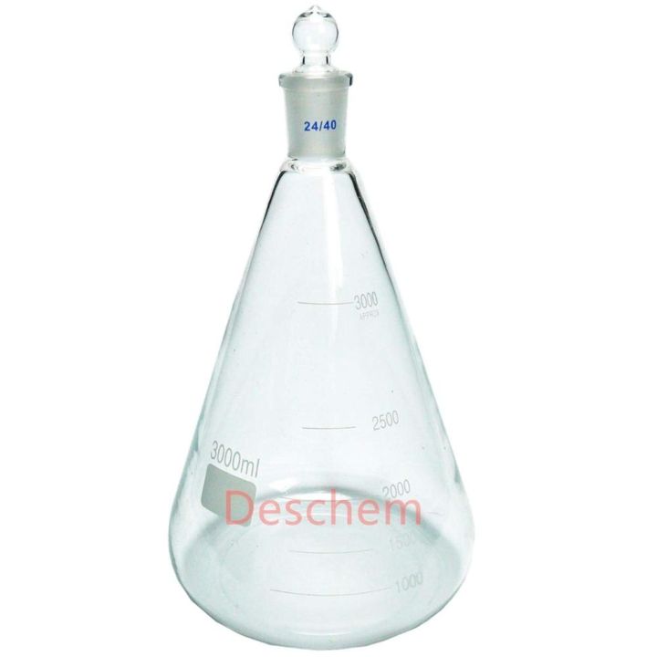 yingke-deschem-บีเกอร์ทรงกรวยขวดทดลองพลาสติกในห้องปฏิบัติการที่มี24-40ร่วมพื้นดิน-sper