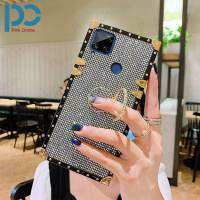 เพชรประกายสแควร์เคสโทรศัพท์สำหรับ Realme C15 / Realme C12 / Realme C25S /Realme Narzo 20เคสโทรศัพท์แหวนวงเล็บซองนุ่มกันกระแทกมือถือเคสหลัง