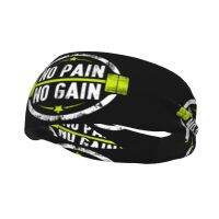 Holiday Discounts Custom No Pain No Gain Sports Headbands For Men Women Stretchy Moisture Wicking Bodybuilding Fitness Gym Training Sweatbands