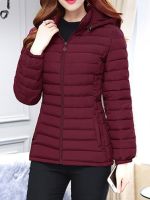 ✎ Womens Jacket Short Hooded Warm Jackets Coat Fashion Thin Cotton Parka Korean Leisure Oversize