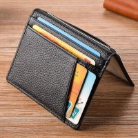 hot！【DT】₪✈  Ultra Blocking Leather Wallet Credit ID Card Men Holder 2020 Purse Money Fashion Wallets