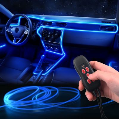 ❉▤ Car Interior Lights 64 Colors Decorative Ambient Lamp Multiple Modes Sound Control USB Optical Fiber RGB Atmosphere Light Strips