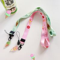 Cute Cartoon Doraemon Phone Strap Female Hanging Flower Neck Lanyard Unicorn Anti-lost Removable Metal Buckl