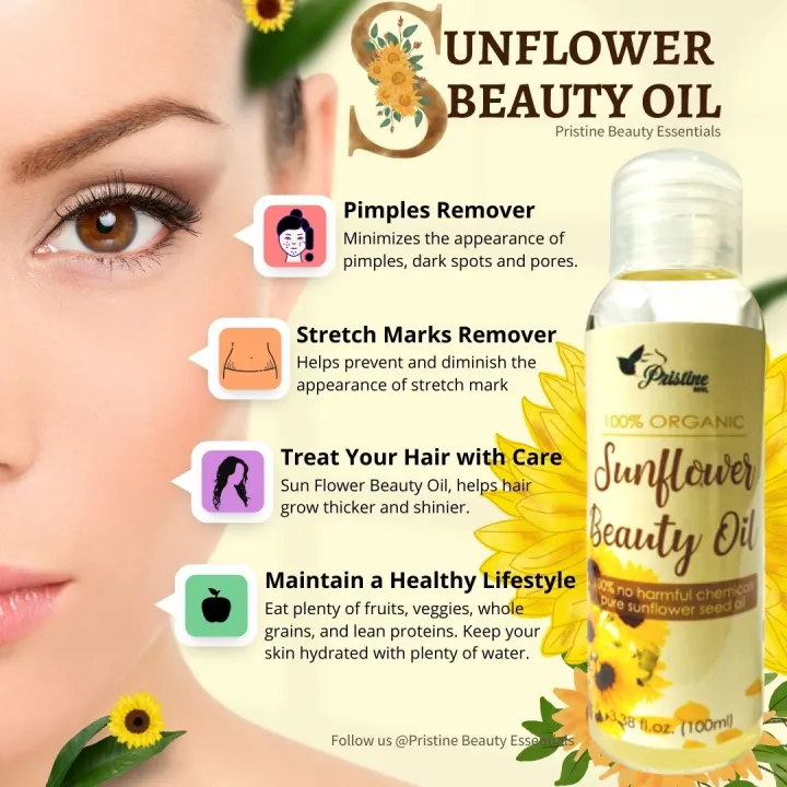 Pristine Beauty Essentials Organic Pure Sunflower Seed Oil Original