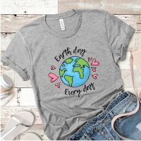 Earth Day Every Day Short Sleeve T-shirt Kawaii Harajuku Girl Tops Save Planet Graphic Tees Women Cotton T Shirt Dropshipping