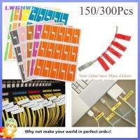 LWGHWL 150/300pcs สีสัน กันน้ำ เครื่องมือมาร์กเกอร์ ลวด ฉลากสายเคเบิล ออแกไนเซอร์ไฟเบอร์ สติ๊กเกอร์ แท็กประจำตัว