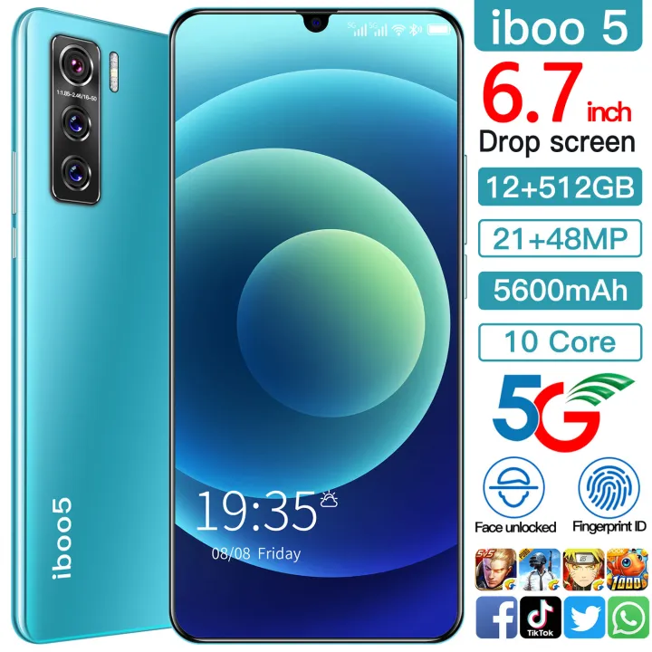 5G iboo5 New Arrival Global Version Smartphone 12GB RAM+512GB ROM 6.7