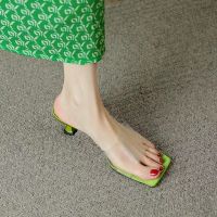 รองเท้าแตะโปร่งสไตล์เกาหลีสำหรับผู้หญิงรองเท้าแตะส้นสูงแฟชั่นสำหรับผู้หญิงฤดูร้อนใหม่
