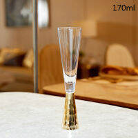 Nordic Style Luxury Gold Plated Wedding Champagne Cup Golden Fancy Restaurant Red Wine Glass Candlelight Dinner Goblet Wineglass