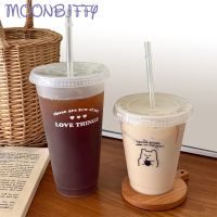 【jw】۩■  480/700ML Bottle With Reusable Drinking BPA Transparent Cup and Mocha Cola Juice Mugs