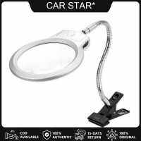 [COD Available] Magnifier Clip-on Lighted Table Desk LED Clamp Lamp 2x 5x Magnifying Glass