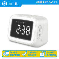 Brifit นาฬิกาปลุกขนาดเล็กสามารถชาร์จได้ด้วยเสียงนาฬิกาปลุก FM บลูทูธลำโพงพร้อมไมโครโฟนสนับสนุน FM AUX TF การ์ดบลูทูธ 5.0 ตกแต่งภายใน