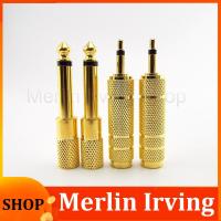 Merlin Irving Shop 5pcs 6.35mm 1/4" Mono Male To 3.5mm 1/8" Female Connector Jack Audio Speaker Mono Terminal Plug Headphone Adapter