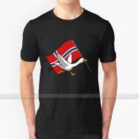 Norwegian Flag Goose T Shirt Mens Womens Summer 100% Cotton Tees Newest Top Popular T Shirts Goose Game Goose Geese Norway XS-6XL