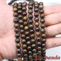 The Panda 1strand/lot Natural Stone Bronze Stone Bead Round Gem Loose Spacer Beads For Jewelry Making Findings DIY Bracelet