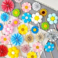 ﺴ Mail 10 packages cake decoration pink flowers sunflower fan red brand bakery special plug-ins