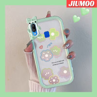 JIUMOO เคสสำหรับ VIVO Y91 Y91i Y95เคสลายการ์ตูนดอกไม้น่ารักรูปโบว์เล็กๆน้อยๆมอนสเตอร์เคสนิ่มกันกระแทกทนต่อการเสียดสีเคสโทรศัพท์โปร่งใสฝาครอบป้องกันเลนส์กล้องถ่ายรูปเจลซิลิก้าเจล TPU