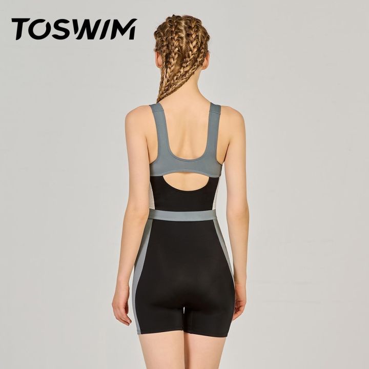 toswim-ชุดว่ายน้ำบ็อกเซอร์ชุดว่ายน้ำแบบเย็บติดกันสำหรับผู้หญิงชุดว่ายน้ำแบบชิ้นเดียวสำหรับใส่ในฤดูร้อน