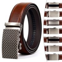 Brand Simple Casual Mens Leather Belt Designer Luxury Cowhide Belt Ratchet High Quality Alloy Automatic Buckle Belts