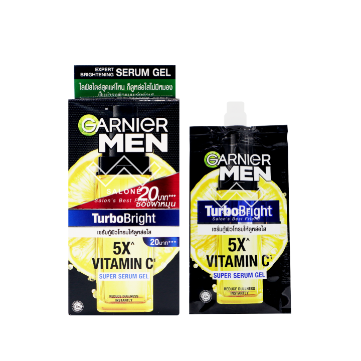 การ์นิเย่-เมน-เทอร์โบ-ไบรท์-ซูเปอร์-เซรั่ม-เจล-garnier-men-turbo-bright-super-serum-gel-ปริมาณ-7-มล-x6-ซอง